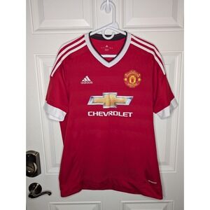 Adidas Manchester United Home Shirt Football Soccer Jersey Men's Size Large EUC